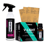 Kit Polimento Farol Revelax Lixa Vitrificador V-light Vonixx