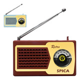 Radio Portatil Retro Vintage Spica Sp580 Am/fm Pila Colores Color Bordó