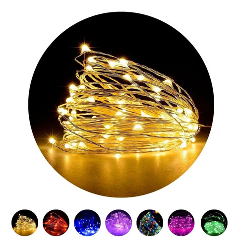 Guirnalda Luces Led 3 Mts Pila Reloj Calida Fria Colores