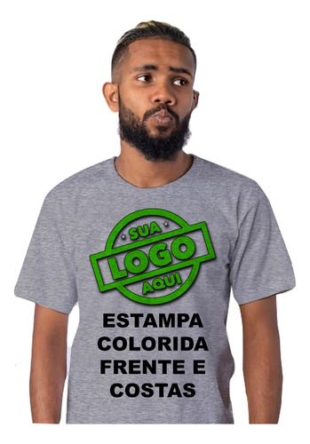 50 Camisetas Camisa Personalizada Logomarca Empresa Cinza