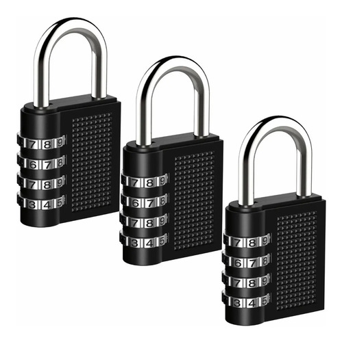 3 Piezas Candados De Combinación Seguridad Hogar 4 Ciritas