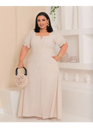 Vestido Longo Plus Size Feminino Moda Evangélica | Frete grátis