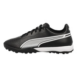 Tenis De Fútbol Puma King Match Tt Negro Y Plata Para Hombre