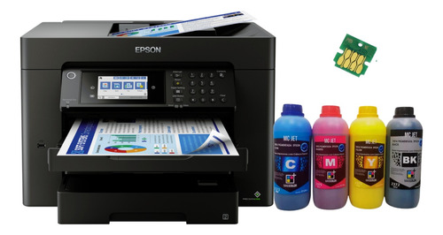 Multifuncional A3+ Epson Wf 7840 2gav, + Bulk + Tinta + Chip