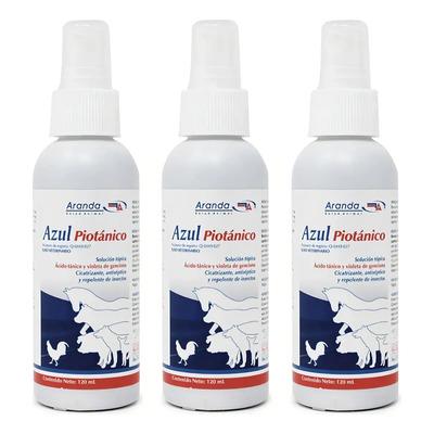 Azul Piotanico Spray Aranda 120 ml x3 Antiséptico Cicatrizante Mascotas | Envío gratis