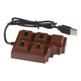 Hub Zapatilla 4 Puertos Usb 2.0 Chocolate Aka