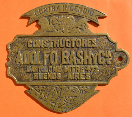 Antigua Placa Caja Fuerte Adolfo Bash Y Cía.