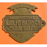 Antigua Placa Caja Fuerte Adolfo Bash Y Cía.