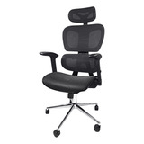 Silla Con Ruedas Ergonómica Oficina Ejecutiva Soporte Lumbar Color Negro Material Del Tapizado Air Mesh