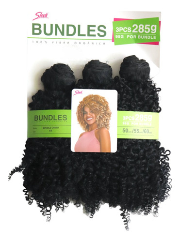 Cabelo Orgânico Cacheado Bundles Goivo 285gr Importado+brind