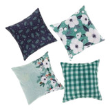 Funda De Cojin Pack De 4 Color Verde Estampado