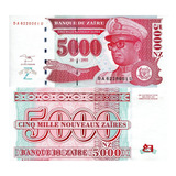 Billete De Zaire 5,000 Zaires, Nuevo 1995, Dictador Mobutu