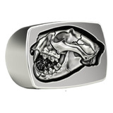 Anillo De Hombre Lion Skull Plata De Ley .925