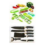 Combo Set De Cuchillos + Pica Todo Nicer Dicer Plus