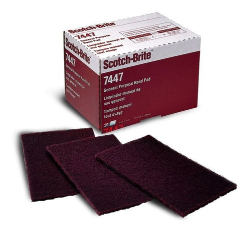 Paño Abrasivo Bordo 3m Scotch Brite 7447 Pro Para Inoxidable