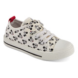 Tenis Mickey Mouse Para Niño De Textil Estampado Blanco