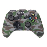 Funda Silicon Compatible Con Control Xbox One Camuflaje Cafe