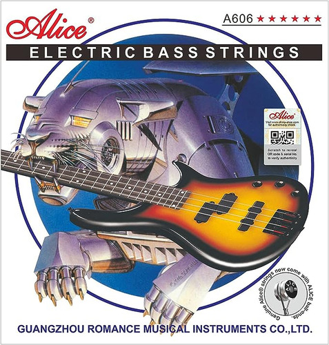 Cuerdas Bajo Eléctrico Alice 6 Cuerdas Bass 32-130 Nickel