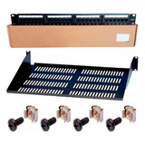 Patch Panel Categoria 6 24 Puertos + Bandeja Para Rack 25cm