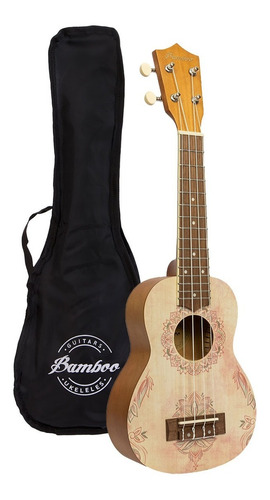 Ukelele Soprano Bamboo U-21 Lotus Incluye Funda Y Pua 