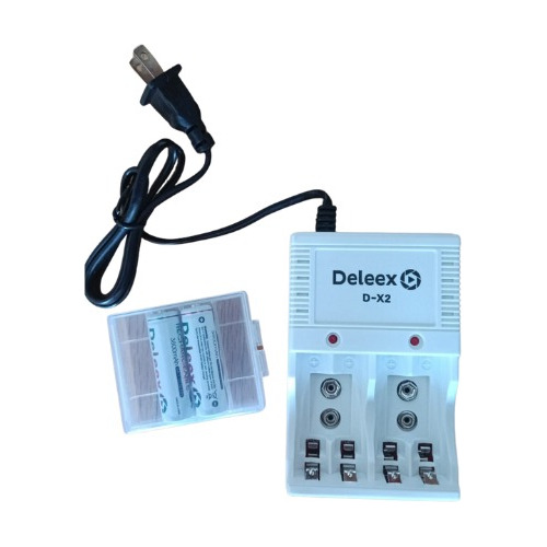 Kit De Cargador Pilas + 2 Aa Recargables Aa,aaa,9v Deleex 