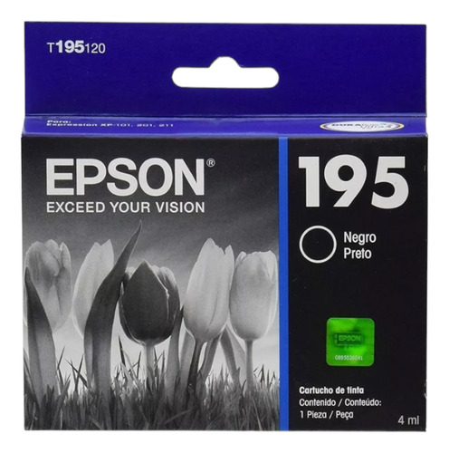 Cartucho Epson 195 Original Negro T195 Xp201 211 211 204 411