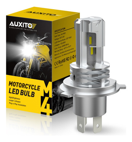 Auxito Led Faro De Motocicleta Foco De Luz Alta/baja H4 12v Foto 5