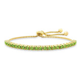 Pulsera Brazalete Swarovski Baño Oro 18k Verde Regalo Pareja