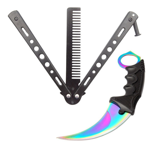 Kit Butterfly + Karambit Cs Go Pente Faca Afiadas Tático