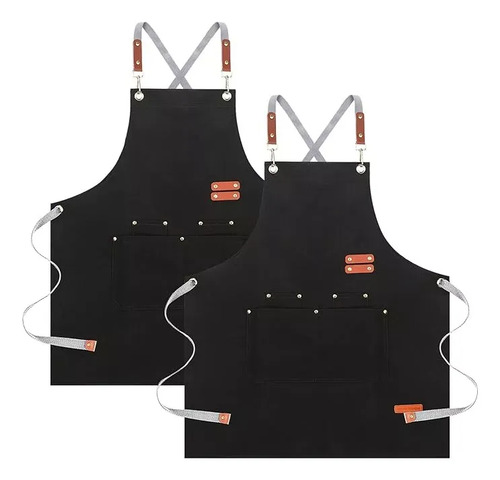 2 Piezas Mandil De Chef Ajustable, Mandil Barista,unisex | Meses sin interés