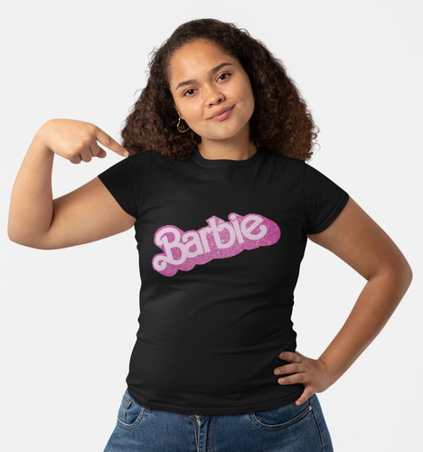 Playera Barbie Logo Para Dama Y Niña 