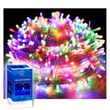 Serie Navideña Dosyu 700 Led 35 Metros Luces Navideñas Decorativas Cable Transparente Foco Clásico Luz Multicolor