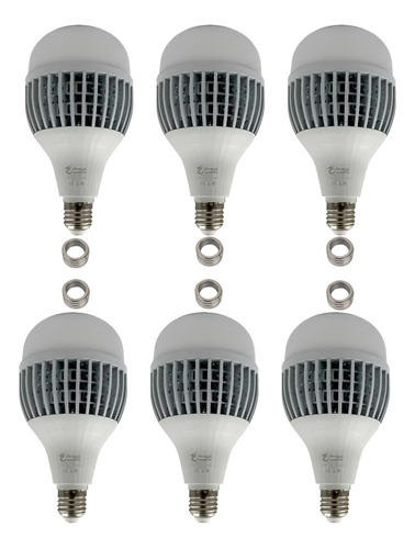 6x Lampada Bulbo 65w Led Alta Potencia Radiador Em Aluminio
