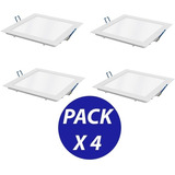 Pack 4 Focos Panel Plafon Led Embutido Cuadrado 24w