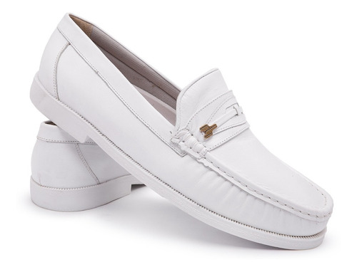 Sapato Social Mocassim Dockside Branco P/ Médico Enfermeiro 