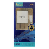 Cargador Inova Carga Rapida 3.1a 2usb Cable V8 Micro Usb 