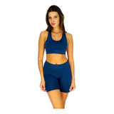 Conjunto Deportivo Mujer Top Espalda Abierta Y Short Push Up