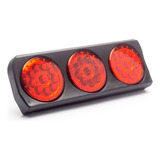 Faro Trasero Triple Redondo  3 Marias  Led Bivoltaje Rojo