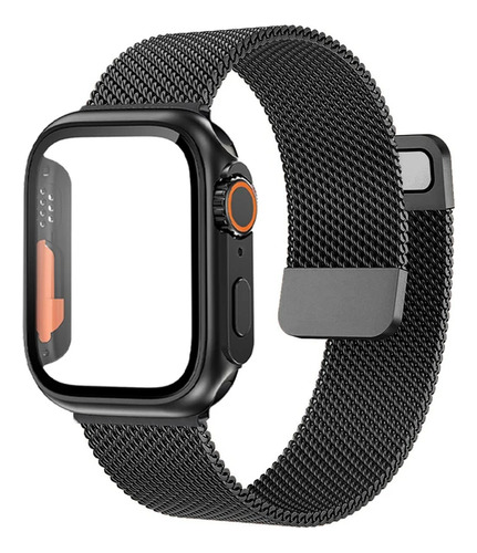 Correa Para Apple Watch Acero Inox + Case Apariencia Ultra