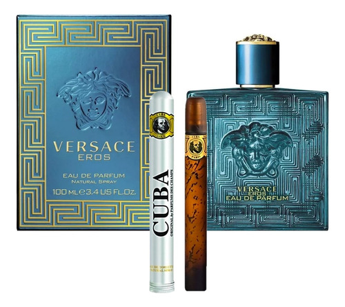 Versace Eros Eau De Parfum 100ml Caballero+perfume Cuba 35ml