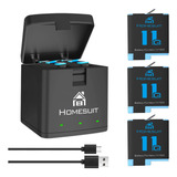 Homesuit Hero 3*baterías 1800mah Para Gopro 12/11/10/9black