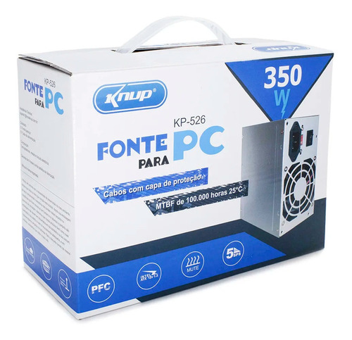 Fonte De Alimentação Para Pc Knup Kp-526 350w 110v/220v