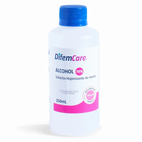  Difemcare Alcohol 70° Higienizante De Manos 250 Ml C/u 