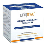 Seringa Insulina 0,5ml 6x0,25mm 31g Uniqmed Caixa Com 100un