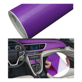 Vinil Automotriz Fibra De Carbon Morado 3d Autoelite 1x1.52m