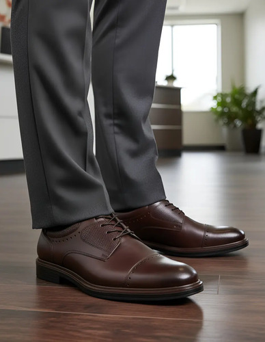 Flexi Zapato De Vestir Para Hombre Café Cod 132218-f