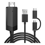 Weton Cable 2 En 1 Usb Tipo C Micro Usb Android A Tv Hdmi