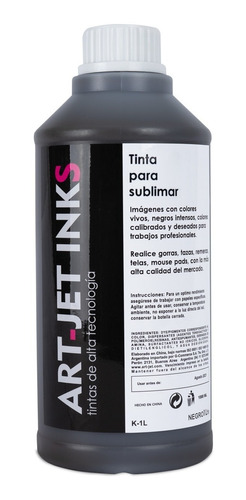 Tinta Art Jet® Sublimacion Para Epson 1 Litro Profesional