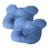Kit De 2 Travesseiro Para Cabeça Chata De Bebês Azul Claro