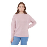 Sweater Mujer Lineas Lurex Palo Rosa Corona